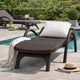 Michael Chaise Lounger, Dark Brown Outdoor Resin Wicker Frame, 77 Inch By Casagear Home