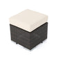 Sanie Ottoman Beige Waterproof Seat Brown Outdoor Rattan Wicker 16 Inch By Casagear Home BM321247