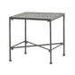 Lucia Side End Table Black Silver Outdoor Iron Frame Square 18 Inch By Casagear Home BM321248