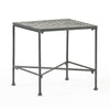 Lucia Side End Table Black Silver Outdoor Iron Frame Square 18 Inch By Casagear Home BM321248