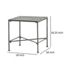 Lucia Side End Table Black Silver Outdoor Iron Frame Square 18 Inch By Casagear Home BM321248