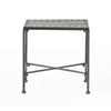 Lucia Side End Table, Black, Silver Outdoor Iron Frame, Square 18 Inch By Casagear Home