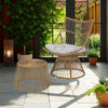 Laine 2 Piece Side Table and Chair Set Light Brown Outdoor Faux Rattan By Casagear Home BM321252