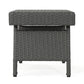 Mach Snack Table Dark Gray Outdoor Safe Wicker and Iron Frame 24 Inch By Casagear Home BM321253