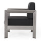 Kisa Accent Chair Black Fabric Soft Cushions Outdoor Silver Aluminium By Casagear Home BM321254