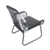 Ciao Accent Club Chair Set of 2, Outdoor Gray Cushions, Gray Rope and Steel By Casagear Home