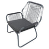 Ciao Accent Club Chair Set of 2, Outdoor Gray Cushions, Gray Rope and Steel By Casagear Home