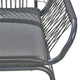 Ciao Accent Club Chair Set of 2, Outdoor Gray Cushions, Gray Rope and Steel By Casagear Home