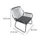 Ciao Accent Club Chair Set of 2, Outdoor Gray Cushions, Gray Rope and Steel By Casagear Home