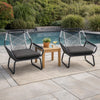 Ciao Accent Club Chair Set of 2, Outdoor Gray Cushions, Gray Rope and Steel By Casagear Home