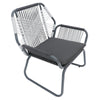 Ciao 3 Piece Outdoor Set 2 Chairs 1 Table Gray Woven Rope and Steel By Casagear Home BM321262