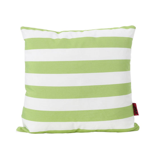 Naed Square Outdoor Throw Pillow Set of 2, 18 Inch Green White Stripes By Casagear Home