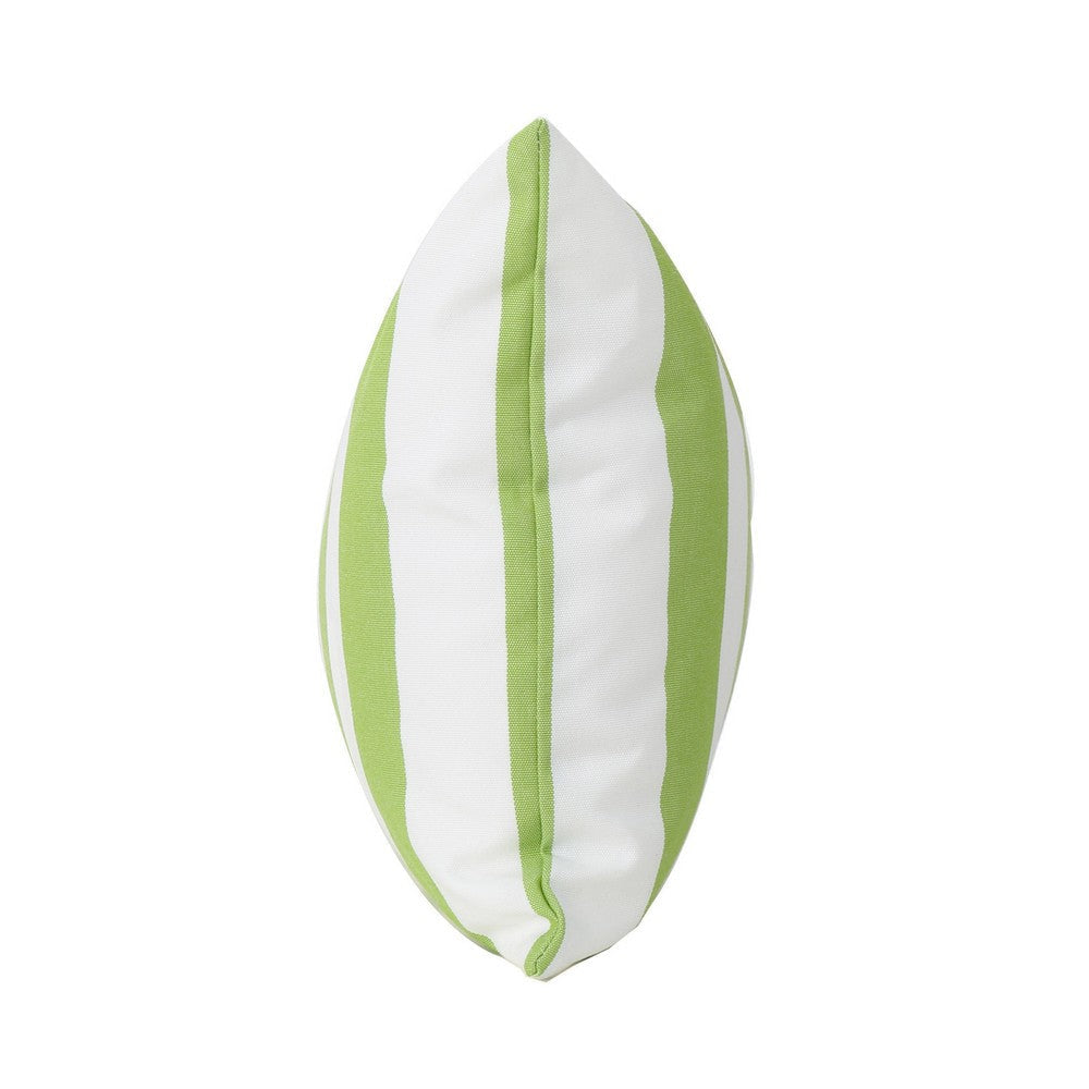 Naed Rectangular Outdoor Throw Pillow Set of 2 Green and White Stripes By Casagear Home BM321288