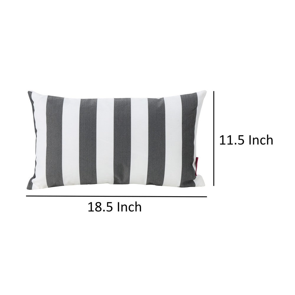 Naed Rectangular Outdoor Throw Pillow Set of 2 Black and White Stripes By Casagear Home BM321289