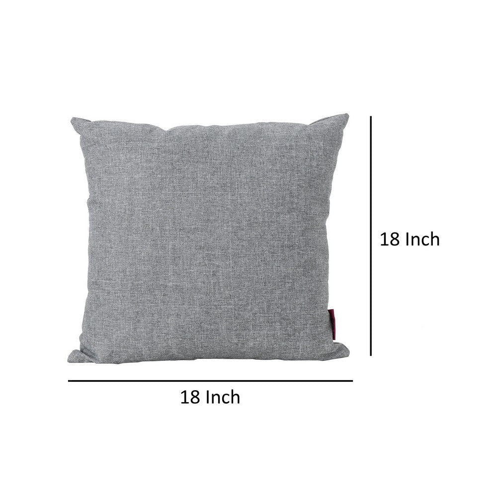 Naed Square Outdoor Throw Pillow Set of 2 18 Inch Gray Water Resistant By Casagear Home BM321293