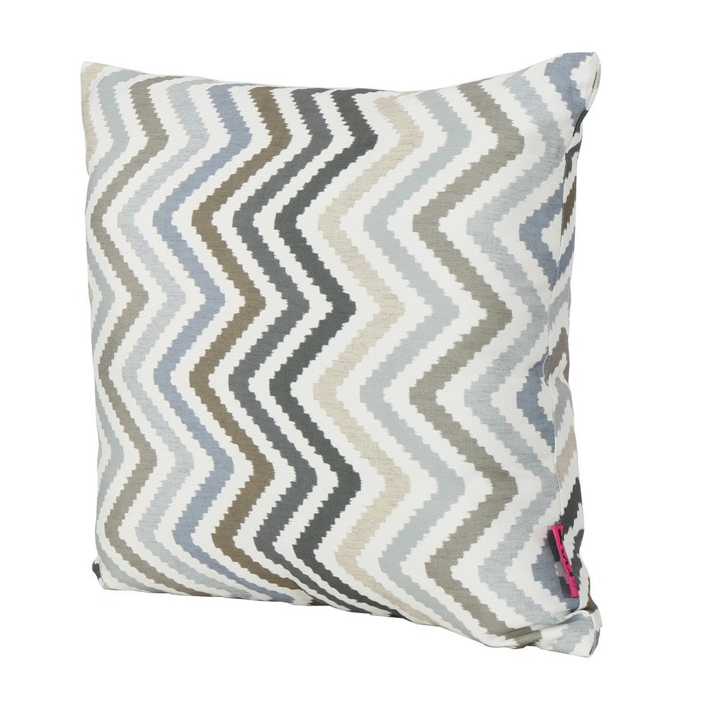 Cylie Outdoor Square Throw Pillow Set of 2 Brown Zigzag Stripes Gray By Casagear Home BM321300