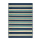 Dian Area Rug, 5 x 8, Power Loom, Ivory and Blue Stripes, Indoor Outdoor By Casagear Home