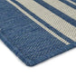 Dian Area Rug 8 x 10 Power Loom Ivory Blue Stripes Indoor Outdoor By Casagear Home BM321305