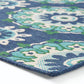 Dian Area Rug 5 x 7 Power Loom Navy Blue Floral Details Indoor Outdoor By Casagear Home BM321311