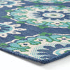 Dian Area Rug 5 x 7 Power Loom Navy Blue Floral Details Indoor Outdoor By Casagear Home BM321311