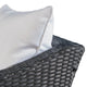 Annie Outdoor Armchair Set of 2, White Fabric, Gray PE Rattan Wicker, Iron By Casagear Home