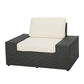 Jivi Outdoor Club Accent Chair White Cushions Black Rattan Wicker Iron By Casagear Home BM321318