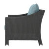 Annie Outdoor Accent Armchair Set of 2 Blue Gray Rattan Wicker Iron By Casagear Home BM321320