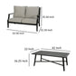 Disa 2pc Loveseat and Coffee Table Light Beige Cushions Black Aluminium By Casagear Home BM321323