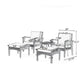 Honi 5pc Outdoor Chair Set with 2 Ottomans Side Table Gray Brown Rattan By Casagear Home BM321324