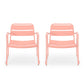 Gigi Outdoor Accent Chair Set of 2, Powder Coated Iron in Peach Finish By Casagear Home