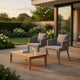 Ruble Accent Chair Set of 2, Gray Waterproof Fabric, Outdoor Rattan, Iron By Casagear Home