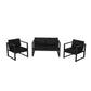 Novi 3pc Outdoor Set, 1 Loveseat, 2 Accent Chairs, Dark Gray Fabric, Metal By Casagear Home