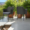 Kenny Outdoor Accent Chair Set of 2, Gray Polyester, PE Rattan, Iron By Casagear Home