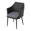 Kenny 3pc Outdoor Accent Chair Set with 1 Table Blue Gray PE Rattan Iron By Casagear Home BM321331