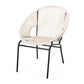 Sanu Outdoor Accent Chair Set of 2 White PE Rattan Black Iron Round Back By Casagear Home BM321333