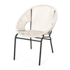 Sanu Outdoor Accent Chair Set of 2 White PE Rattan Black Iron Round Back By Casagear Home BM321333