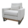 Dome Accent Chair with Throw Pillow Solid Pine Wood Ivory Polyester By Casagear Home BM321469
