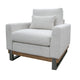 Dome Accent Chair with Throw Pillow Solid Pine Wood Ivory Polyester By Casagear Home BM321469