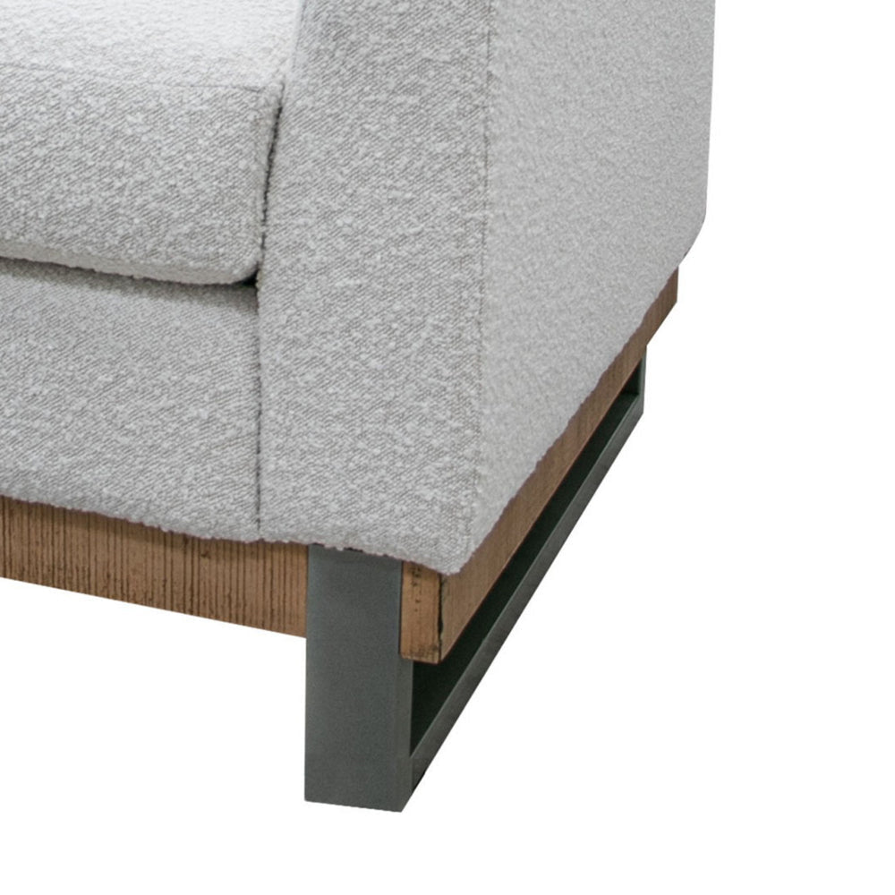 Dome Accent Chair with Throw Pillow Solid Pine Wood Ivory Polyester By Casagear Home BM321469