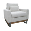 Dome Accent Chair with Throw Pillow Solid Pine Wood Ivory Polyester By Casagear Home BM321469
