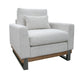 Dome Accent Chair with Throw Pillow Solid Pine Wood Ivory Polyester By Casagear Home BM321469