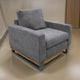 Dome Accent Chair with 1 Throw Pillow, Solid Pine Wood, Gray Polyester By Casagear Home