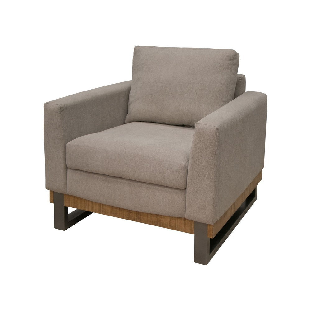 Dome Accent Chair 1 Throw Pillow Solid Pine Wood Almond Gray Polyester By Casagear Home BM321472