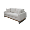 Dome Loveseat with 2 Accent Pillows 63 Inch Solid Wood Ivory Polyester By Casagear Home