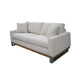 Dome Loveseat with 2 Accent Pillows 63 Inch Solid Wood Ivory Polyester By Casagear Home