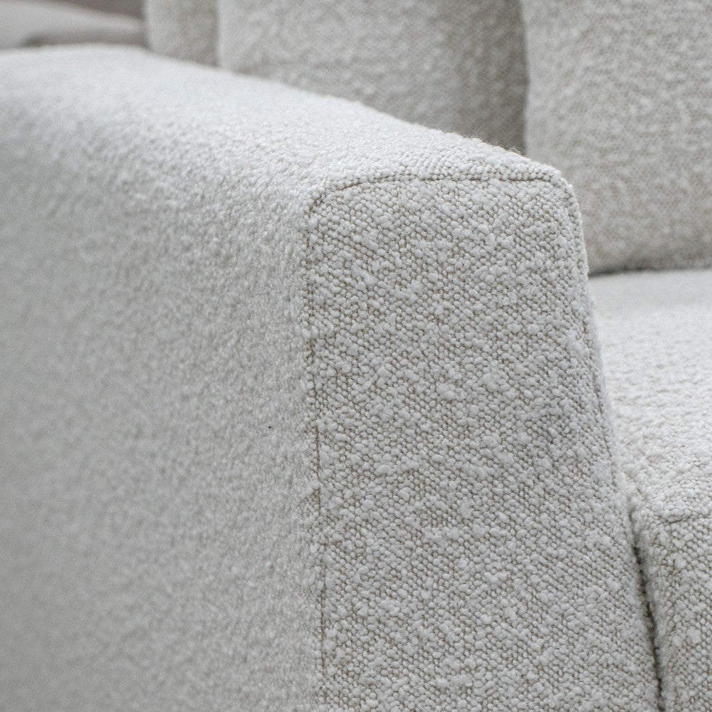 Dome Loveseat with 2 Accent Pillows 63 Inch Solid Wood Ivory Polyester By Casagear Home