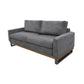 Dome Loveseat 2 Accent Pillows 63 Inch Solid Pine Wood Gray Polyester By Casagear Home BM321476