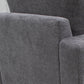 Dome Loveseat 2 Accent Pillows 63 Inch Solid Pine Wood Gray Polyester By Casagear Home BM321476