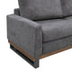 Dome Loveseat 2 Accent Pillows 63 Inch Solid Pine Wood Gray Polyester By Casagear Home