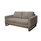 Dome Loveseat 2 Accent Pillows 63 Inch Solid Wood Almond Gray Polyester By Casagear Home BM321477